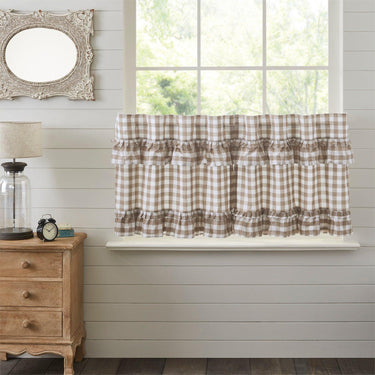 Annie Buffalo Portabella Check Ruffled Tier Set of 2 L24xW36 VHC Brands - The Fox Decor